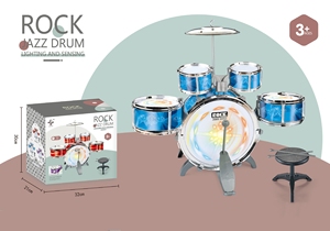 Wholesale Multi Color Kids Induction Lighting Jazz <b>Drum</b> Set Early Learning Rock <b>Drum</b> Toy with Stool <b>For</b> Children Gift - Product Image 3