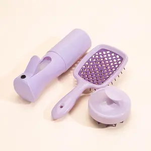 Manufacturer Shampoo Brush Scalp Massage Spray Bottle Refillable Bottle Hollow Comb Styling Comb Hairdressing Set