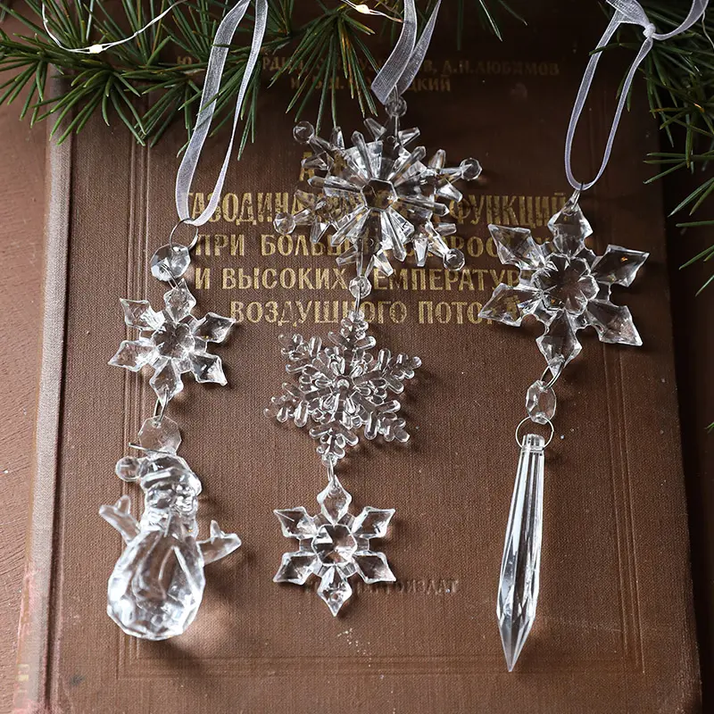 Transparente klare Acryl Weihnachts baum hängende Ornamente Dekoration für Home Party Dekorationen Anhänger