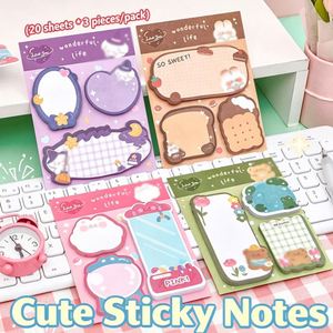 Notas Adhesivas con Forma de Animales de Dibujos Animados Kawaii, Hojas de Notas Autoadhesivas, Blocs de Notas Decorativos para la Escuela, Oficina y Diario - Product Image 2