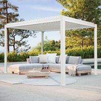 Système de pergola bioclimatique en aluminium avec toit à lames orientables automatiques, installation 40 % plus rapide pour le contrôle climatique des jardins, terrasses et balcons