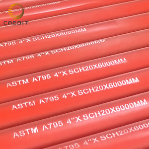 Ống chữa cháy ASTM A795 2 ''<span class=keywords><strong>sch40</strong></span> màu đỏ sơn rãnh chữa cháy ống thép liền mạch - Product Image 1
