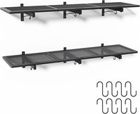 Étagères murales de garage JH-Mech avec panier en fil métallique, forte capacité de charge, étagères de rangement en fer pour garage