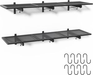 Étagères murales de <span class=keywords><strong>garage</strong></span> JH-Mech <span class=keywords><strong>avec</strong></span> panier en fil métallique, forte capacité de charge, étagères de rangement en fer pour <span class=keywords><strong>garage</strong></span> - Product Image 1
