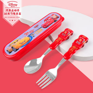 <span class=keywords><strong>Fourchette</strong></span> et cuillère en acier inoxydable 3D <span class=keywords><strong>Disney</strong></span>, ensemble mignon de trois pièces pour la rentrée scolaire - Product Image 4