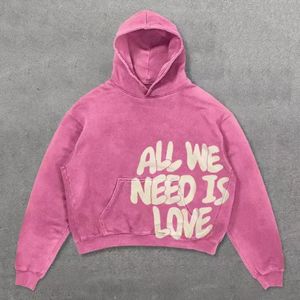 Hoodie ample personnalisé pour homme, style streetwear, coupe courte, délavé à l'acide, pour fabricants - Product Image 2