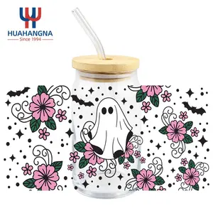 Großhandel Becher Spanisch Druck Wasserdicht Libbey UV DTF Cup Wrap Transfers für 16 oz Bierdose Glas becher