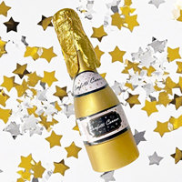 Lance-confettis manuel cylindrique en forme de bouteille de vin, petit format, pour fêtes d'anniversaire et mariages