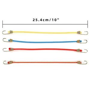 Многоцветный черный 4 мм эластичный шнур 10 дюймов шнур с крюком для багажа уличный кемпинг для использования XHR005 - Product Image 6