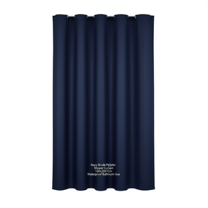 Cortina de Ducha de Poliéster Azul Marino 120x200 Cm Impermeable para Baño - Product Image 2