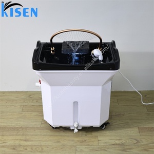 Kisen New Material Portable Head Spa Shampoo Massage Basin Salon Pipeless Furniture with Water tank Heater <b>Led</b> Light on Sale - Product Image 6