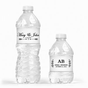 Personalized Wedding <b>Water</b> <b>Bottle</b> Labels - Waterproof Custom <b>Water</b> <b>Bottle</b> Stickers <b>with</b> <b>Name</b> & Date for Wedding Favors - Product Image 1
