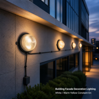 Lumière ponctuelle LED 100 mm, décoration de façade de bâtiment, extérieur, étanche, autre, RGB, blanc chaud, 24 V, lampe murale extérieure