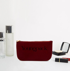 Custom Logo Design Printed Large-Capacity Portable <strong>Velvet</strong> Cosmetic <strong>Make</strong> <strong>up</strong> Toiletries <strong>Bags</strong> With Zipper - Product Image 2