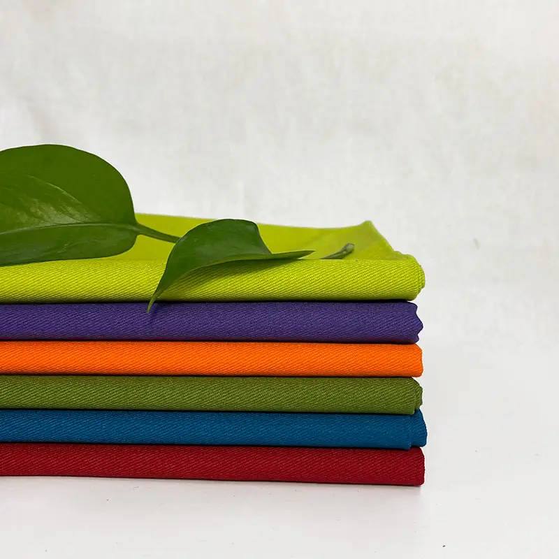 Tecido de sarja tecido esticável tecido liso dyed personalizado cor 5000 spandex * 100% algodão c98 % sp2 % oe32 * 32 + 40d 108*56 260gsm 2/1
