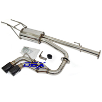 Système d'échappement HKS pour Hilux Revo AN110 2.4L 2GD/2.8L 1GD-FTV Turbo Center Twin en fibre de carbone et acier inoxydable poli miroir
