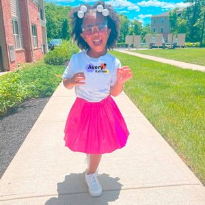 Mode enfants noir à manches courtes chemise raglan robe évasée ensemble bébé filles lettres conception tenue <span class=keywords><strong>pour</strong></span> le printemps automne - Product Image 1