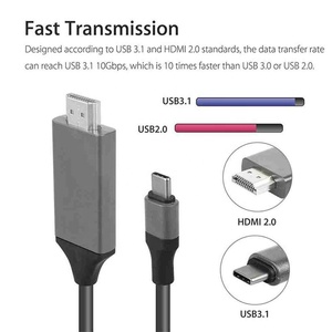 Cáp Loại-C USB-C đến 4K cáp cho <span class=keywords><strong>Samsung</strong></span> cho <span class=keywords><strong>Galaxy</strong></span> Note 8 9 S10 + cộng với Splitter USB Loại C dropshipping - Product Image 4