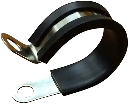1/4 5/16 3/8 1/2 5/8 3/4 1 Stainless Steel Cable Tube Clamp, Rubber Cushioned Insulated Wire Clamp, Metal Pipe Clamp