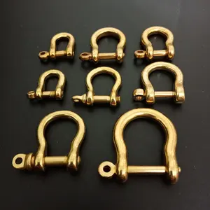 实心黄铜弓锚钩环，带螺丝销接头，用于钥匙链手链Parocord皮革工艺