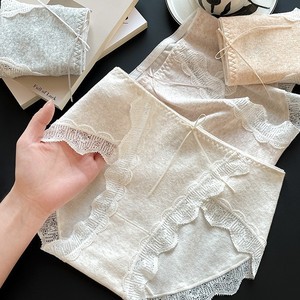 高档纯棉面料高分体性感无缝蕾丝边高腰纯棉内衣女 - Product Image 3