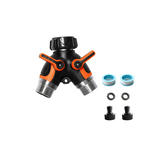 Divisor de jardín de liberación rápida de 2 vías, roscas de 3/4 ", para cambiar fácilmente entre mangueras - Product Image 1