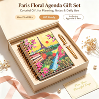 Agenda personnalisé professionnel avec couverture en tissu imprimé, reliure spirale, planificateur quotidien, hebdomadaire, mensuel, cadeau