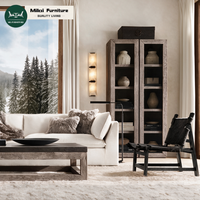 Ensemble de canapés sectionnels modernes et élégants avec accoudoirs effilés et bordure discrète, personnalisable et durable pour hôtel