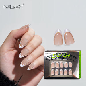 Faux ongles en acrylique de haute qualité, 30 pièces, effet œil de chat brillant, pointes d'ongles artificielles françaises, ongles à presser - Product Image 1