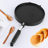 Plaque de cuisson double face en aluminium moulé SANLANG pour cornets de crème glacée, antiadhésive, pour gaufres et rouleaux d'œufs