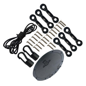 Kit d'accessoires pour kayak avec crochets à corde élastique, clips en C, vis et couvercle de trappe circulaire pour utilisation en plein air sur canoë et kayak - Product Image 5