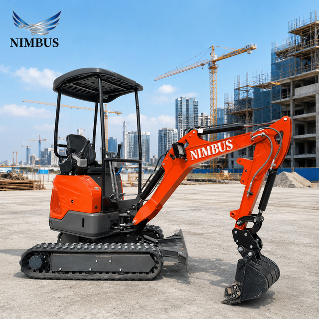 NIMBUS CE Standard 1.8 Ton Mini Excavator Rural Home Foundation Work With Pilot Handle Stable Chassis Open Canopy Mini Excavator