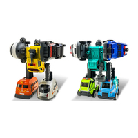 Gran oferta, juguete fundido a presión personalizado, modelo de vehículo de dibujos animados, coche extraíble Diy 5 en 1, Robot de deformación de aleación, juego de vitrina de Juguetes