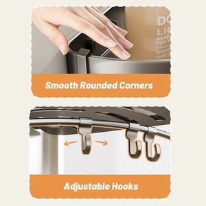 منظم رف استحمام بالشامبو على الحائط من الألومنيوم yuong No حفر الحمام - Product Image 5