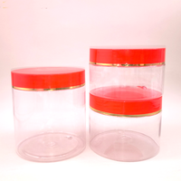 Pots transparents Récipient de gommage corporel cosmétique Pots en plastique PET vides avec couvercles en or