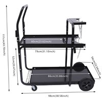 Chariot de soudage robuste avec poignée, chaîne et crochet, chariot de soudage en acier à 4 niveaux pour atelier, plateforme d'achat chinoise