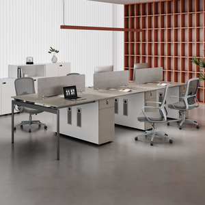 Escritorio de Oficina Modular de Madera Convertible Moderno, Espacio de Trabajo con Punto de Conexión, Estaciones de Trabajo con División de Escritorio - Product Image 5