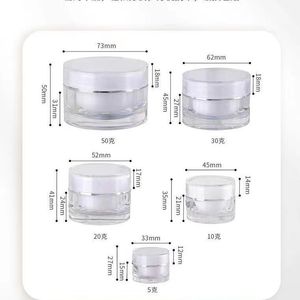Tarro de crema cosmética acrílica de 5g 10g 15g 20g 30g con tapa para almacenamiento de muestras de crema facial reparadora nocturna para ojos - Product Image 5