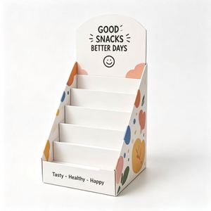 FX OEM Corrugated Food Presentation Tray Retail Shelf Organizer Advertising Counter Stand for Cookies Chips Nuts Granola - Product Image 3