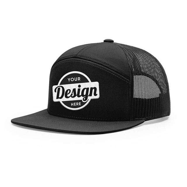 High Quality Custom Rubber Silicone Richardson 168 7 Panels Flat Brim Sport Gorras Snapback Caps Mesh Back Trucker Hats