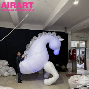 Mascotas Inflables de Caballo Blanco para Desfiles de Carnaval, Disfraces Inflables de Unicornio con Luces LED - Product Image 3