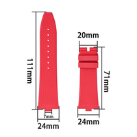 Bracelet de montre en caoutchouc FKM 24X7mm compatible avec Vacheron Overseas 4500v 5500v 7900v Click Orange Strap Bracelet de sport étanche