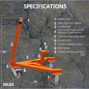 3500 LBS Chariot de remorqueur en acier au carbone pour bateau ou jet-ski Chariot à main ou chariot avec design innovant - Product Image 3