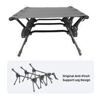 Vente en gros d'équipements de camping modernes pour l'extérieur, lit pliant ultraléger en alliage d'aluminium réglable en hauteur pour adultes