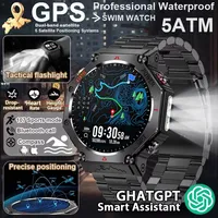 KC91 BARU Jam Tangan Pintar GPS Olahraga Luar Ruangan Pria 1.39 Inci 5ATM Tahan Air 530mAh Asisten AI ChatGPT Kompas Amoled