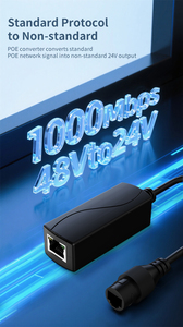Convertisseur PoE 48V vers 24V étanche 1000 Mbps IEEE802.3af/at PoE actif pour caméra IP, pont réseau, haut-parleur - Product Image 2