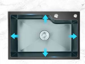 Fregadero de cocina de un solo seno, estilo estrecho y largo, fácil de limpiar, para reemplazo de fregadero doble, uso doméstico - Product Image 5