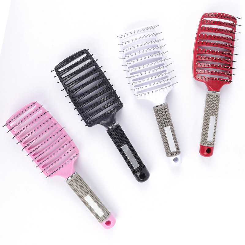 Brosse à Cheveux Massante 17 Cm - Poignée En Caoutchouc - 4 Modèles Au Choix - Générique Neuve