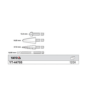 ชุดตัดพินคอมโพสิตเอียร์เตอร์ 4 ชิ้น เหล็กความเร็วสูง YT-44705 ผิวเงา - Product Image 2