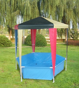 Gazebo de piscine PE Kids 0.9x0.9x0.9m <span class=keywords><strong>Pergola</strong></span> Pavilion <span class=keywords><strong>Toile</strong></span> hexagonale avec cadre enduit de poudre pour enfants et pavage - Product Image 5